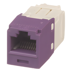 Conector Jack RJ45 Estilo TG, Mini-Com, Categoría 6, de 8 Posiciones y 8 Cables, Color Violeta