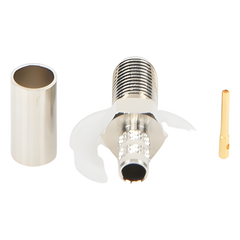 Conector SMA Hembra de Anillo Plegable para Cable RG-58/U, Niquel/ Oro / Teflón.