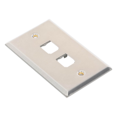 Placa de Pared Vertical, de Acero Inoxidable, Salida Para 2 Puertos Mini-Com