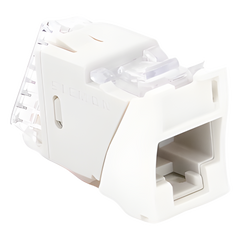 Jack Ultramax Cat6A, UTP, Montaje Híbrido en Placa de Pared (Plano y Angulado), Color Blanco, Punch Down