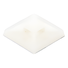 Montaje-Sujetador Adhesivo STRONGHOLD de 4 Vías de 1" x 1" x 1/4", Color Natural, Nylon 6.6 Retardante de Llamas V-2, Paquete de 100pz