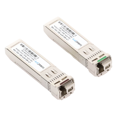 Transceptores Ópticos Industriales Bidireccionales SFP+ (Mini-Gbic) / Monomodo 1270 & 1330 nm / 10 Gbps / 10GBASE / Conector LC/UPC Simplex / DDM / Hasta 10 km / 2 Piezas
