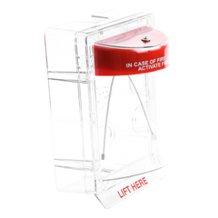 Cubierta Protectora Serie Stopper II® De Policarbonato, Con Bocina, Espaciador Transparente, Montaje en Superficie, Etiqueta en Inglés