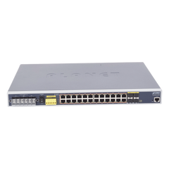 Switch PoE Industrial Capa 3, Con 24 Puertos PoE Gigabit 802.3af/at, 4 Puertos SFP Compartidos 100 / 1000X, Soporta temperaturas extremas de -40 ~ 75°C