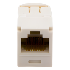 Conector Jack RJ45 Estilo TG, Mini-Com, Categoría 6, de 8 Posiciones y 8 Cables, Color Blanco Mate