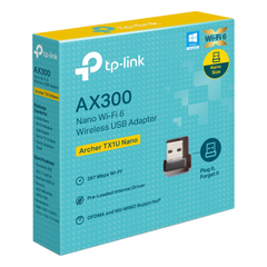 Adaptador USB Inalámbrico AX300 / Wi-Fi 6 2.4 GHz / 287 Mbps / Nano Size / OFDMA y MU-MIMO / Driver Pre-cargado / WPA2-PSK