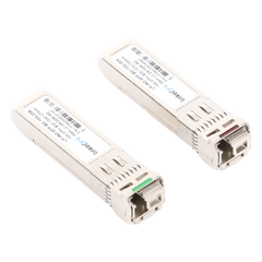 Transceptores Ópticos Industriales Bidireccionales SFP+ (Mini-Gbic) / Monomodo 1270 & 1330 nm / 10 Gbps / 10GBASE / Conector LC/UPC Simplex / DDM / Hasta 20 km / 2 Piezas