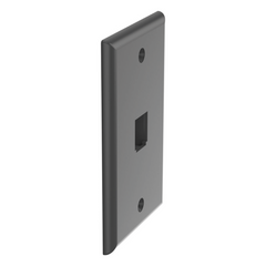 Placa de Pared Vertical Clásica, Salida Para 1 Puerto Mini-Com, Color Negro