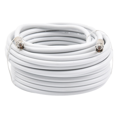 Jumper Coaxial con Cable Tipo RG-6 en Color Blanco de 15.24 Metros (50 Pies) de Longitud y Conectores F Macho en Ambos Extremos. 75 Ohm de Impedancia.