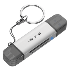 Lector de Tarjetas 2 en 1 / Conector Dual USB-A y USB-C / Soporta SD y Micro SD / 5 Gbps / Aleación de Aluminio