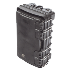 Caja de Distribución de Fibra Óptica para 24 Empalmes, con 8 acopladores SC/APC simplex, Exterior IP65, Color Negro