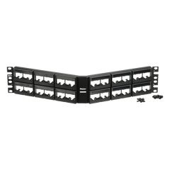 Panel de Parcheo Modular Mini-Com (Sin Conectores), Angulado, Sin Blindaje, Con Etiqueta y Cubierta, de 48 Puertos, 2UR