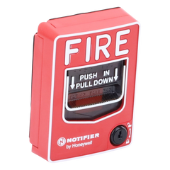 Estación manual de alarma contra incendio de doble acción, con cerradura y llave, para exterior, con caja SB-I/O incluida