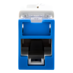 Jack UltraMAX Cat6, UTP, Montaje Híbrido en Placa de Pared (Plano y Angulado), Color Azul, Punch Down