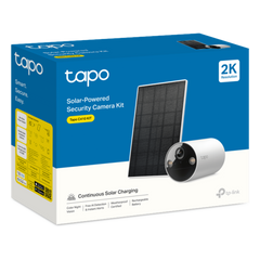 Kit Cámara Solar Tapo / 2K 3MP (2304×1296 px) / Visión Nocturna Color / Batería 6400 mAh 180 Días / IP65 / Panel Solar Integrado / Detección IA Personas / Audio Bidireccional