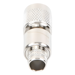 Conector TNC Macho Inverso, Anillo Plegable para ensamblar en cables RG-8/U, LMR-400, Níquel, Oro, Teflón