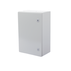 Gabinete de Acero IP66 Uso en Intemperie (400 x 600 x 250 mm) con Placa Trasera Interior Metálica y Compuerta Inferior Atornillable (Incluye Chapa y Llave T).
