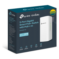 Switch PoE Omada Para Exterior / 1 Puerto PoE++ IN 802.3 af/at/bt / 4 Puertos PoE+ OUT Gigabit / Adminstración Centralizada Omada