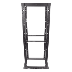 Rack de Cuatro Postes Estándar de 19", Rieles Numerados y Roscados #12-24, Profundidad Máxima de 30 in, 45 Unidades de Rack, Color Negro