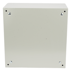 Gabinete de Acero IP66 Uso en Intemperie (400 x 400 x 200 mm) con Placa Trasera Interior de Metal y Compuerta Inferior Atornillable (Incluye Chapa y Llave PST407)