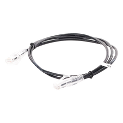 Cable de Parcheo Slim UTP Cat6A - 1 Metro (3.28 Pies) Negro, Diámetro Reducido (28 AWG)
