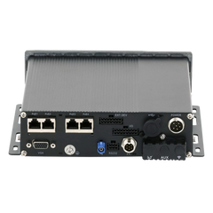 NVR Móvil Vehicular de 8 Canales / 4 PoE + 4 vía Switch / 2 Megapixel / H.265 / GPS + Sensor G / 2 Bahías HDD / RJ45 / Aluminio Industrial