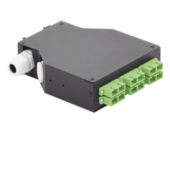 Distribuidor de Fibra Óptica para Riel Din, 6 Acopladores SC/APC Duplex Monomodo con Charola de Empalme