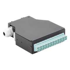 Distribuidor de Fibra Óptica para Riel Din, 12 Acopladores LC/UPC Duplex Multimodo con Charola de Empalme