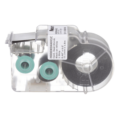 Casete de Etiquetas de Poliolefina de Cinta Continua, Tubo Termocontráctil, 11.2 mm de Ancho, 2.4 Metros (7.87 Pies) de Largo, Para Cables de 2 a 6.4 mm (16-10 AWG) de Diámetro, Color Blanco