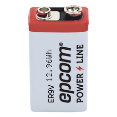 Batería de Litio 9V / 1200 mAh / Cloruro de Tionilo / No Recargable / Operación -60°C a +85°C / Acero Inoxidable