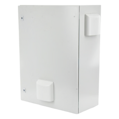 Gabinete Ventilado de Acero IP55 Uso en Exterior (600 x 800 x 300 mm) con Placa Trasera Interior Metálica y Compuerta Inferior Atornillable. Incluye Ventilador, Ventilas, filtros, Chapas y Llave T.