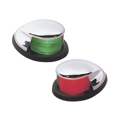 Set de Luces Laterales de Montaje Horizontal con Carcasa Cromada para Embarcaciones a Motor de Menos de 20 Metros