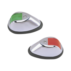 Set de Luces de Navegación Verticales en Carcasa Cromada en Color Rojo/Verde para Embarcaciones a Motor de Hasta 20 Metros