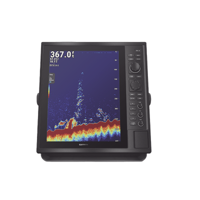 Pantalla Náutica GPSMAP 15" / Resolución XGA 1024x768 / Dual-Frequency Sonar 50/200 kHz / CHIRP Sonar Built-in / ClearVü y SideVü / Compatible con NMEA 2000 y 0183 / 2 Ranuras SD / IP26/IP27