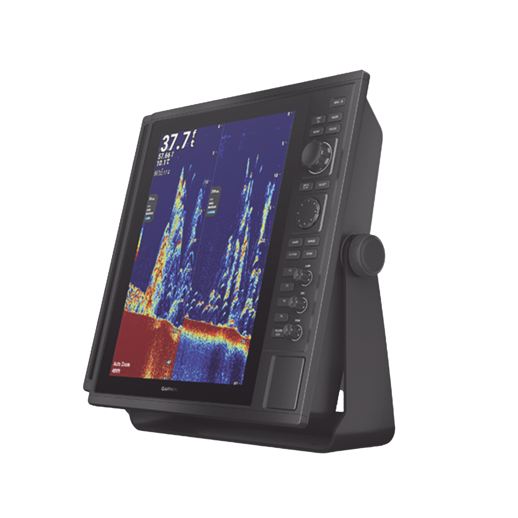 Pantalla Náutica GPSMAP 15" / Resolución XGA 1024x768 / Dual-Frequency Sonar 50/200 kHz / CHIRP Sonar Built-in / ClearVü y SideVü / Compatible con NMEA 2000 y 0183 / 2 Ranuras SD / IP26/IP27