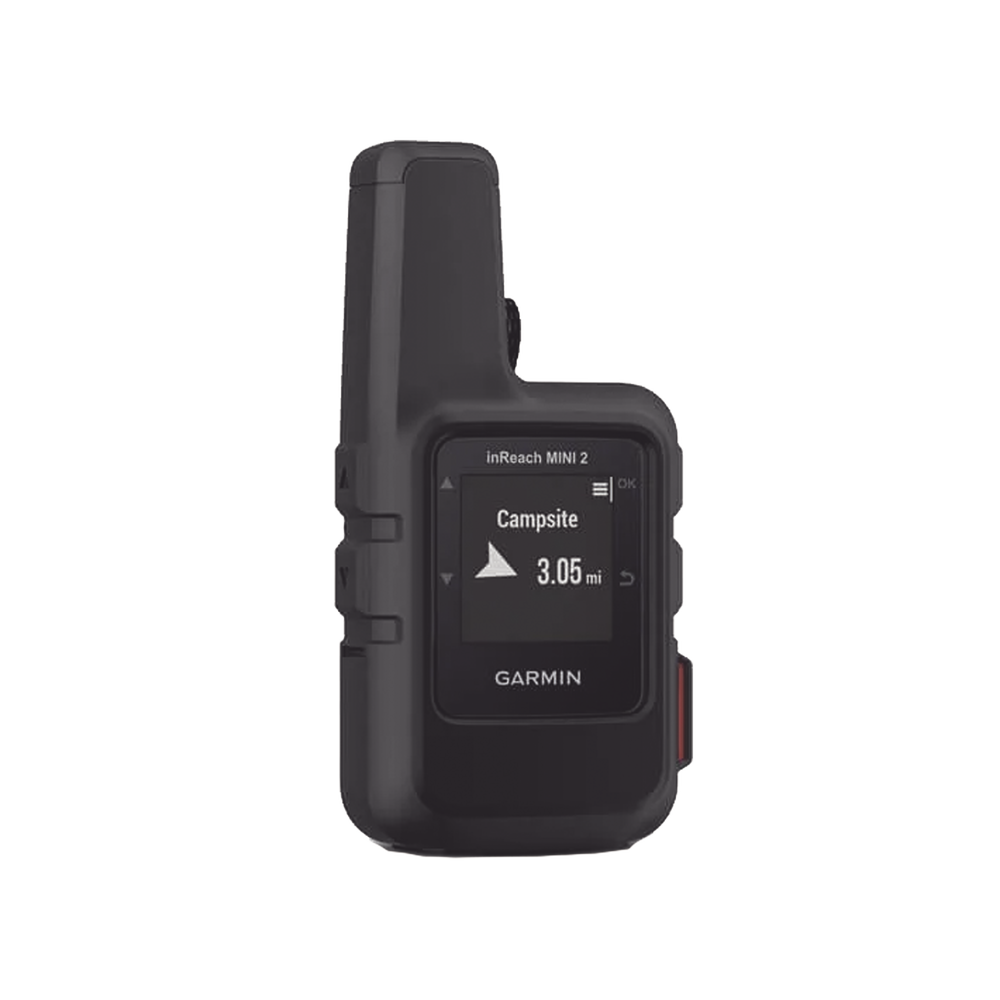 GPS portátil inReach® Mini 2 / Pantalla Monocroma Transflectiva 23 x 23 mm / Resolución 176 x 176 píxeles / Batería Recargable de Iones de Litio / Autonomía Hasta 14 Días / Resistencia al Agua IPX7 / Conectivi