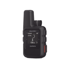 GPS portátil inReach® Mini 2 / Pantalla Monocroma Transflectiva 23 x 23 mm / Resolución 176 x 176 píxeles / Batería Recargable de Iones de Litio / Autonomía Hasta 14 Días / Resistencia al Agua IPX7 / Conectivi