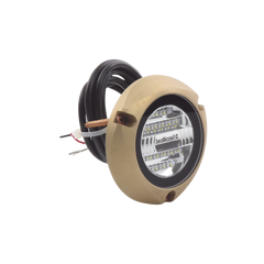 Luz led marina sumergible SeaBlaze X2, emite luz de color blanco y azul de 6000 lúmenes, fabricada en bronce naval con grado de protección IP68.