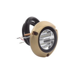 Luz led marina sumergible SeaBlaze X2, emite luz de color blanco y azul de 6000 lúmenes, fabricada en bronce naval con grado de protección IP68.