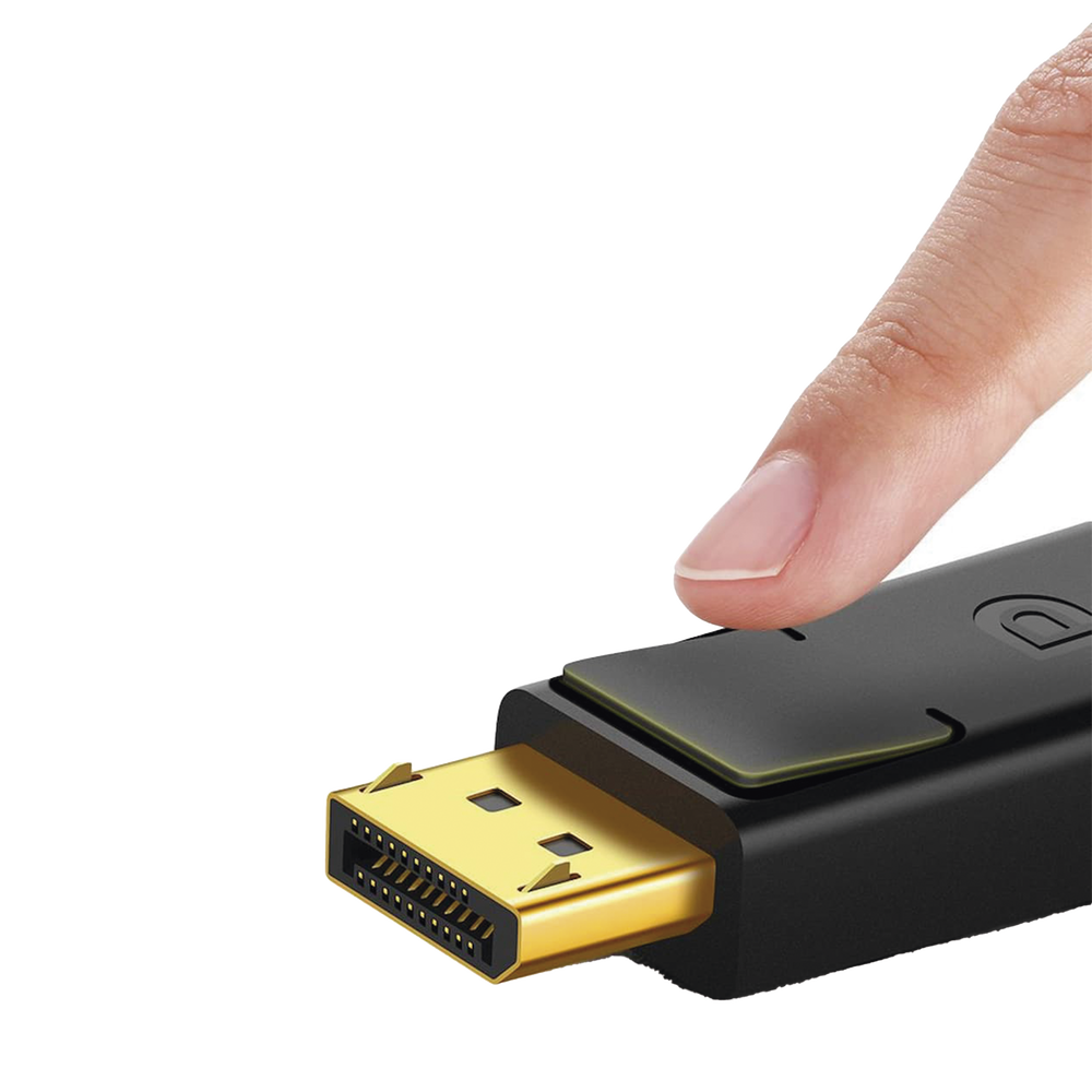 Cable DisplayPort 1.2 Macho a Macho | Longitud 5 Metros (16.40 Pies) | Versión DP1.2 | Soporta 4K@60Hz; 2K@144Hz | Soporta 3D | Color Profundo de 8 y 10 Bits | Blindaje Interno Múltiple | Cobre Estañado 28AWG | Botón de Liberación