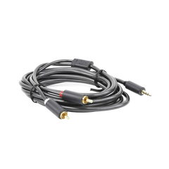 Cable Adaptador de 3.5mm Macho a 2 RCA Macho / 3 Metros (9.84 Pies) / Color Gris / Blindaje Múltiple / ABS / Alta Calidad