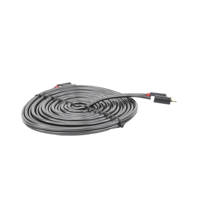 Cable de Audio 2 RCA Macho a 2 RCA Macho / 5 Metros / Color Negro / Alta Calidad / Anillos de goma para asegurar un agarre firme al instalar o quitar el cable