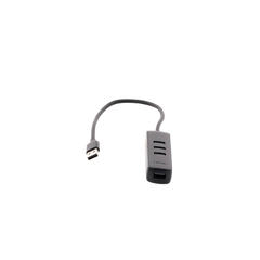 HUB USB-A 3.0 4 en 1 | 4 Puertos USB-A 3.0 (5Gbps) | Cable de 25 cm | Indicador Led | Ideal para Transferencia de Datos | Entrada USB-C para alimentar equipos de mayor consumo como discos duros | Color Negro.