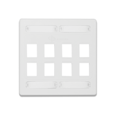 Placa de Pared Doble Modular 10G MAX de 8 Salidas, Color Blanco