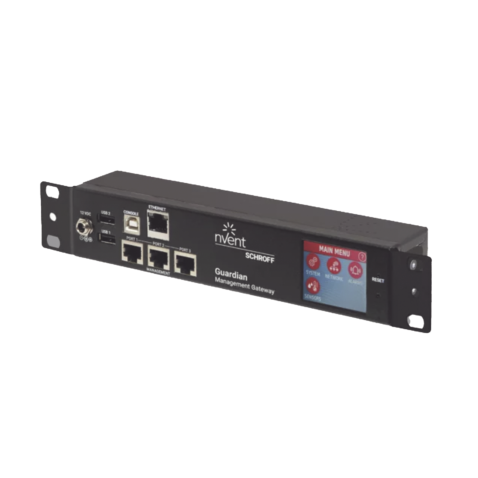 Gateway de Monitoreo Ambiental para Centro de Datos GUARDIAN / 1U Compacto / 3 Puertos de Sensores / Pantalla LCD Táctil / SNMP, BACnet, Modbus/TCP