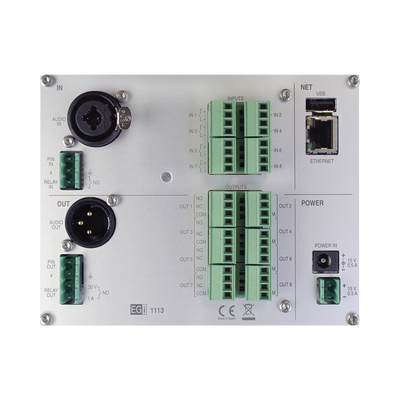 Interfaz Millennium IP para gestión de avisos y música pre-grabados IP con 8 relés IN/OUT