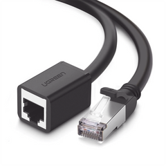 Cable de Extensión Cat6 RJ45 F/UTP / Macho a Hembra / 3 Metros (9.84 Pies) / Método de Conexión 568B / Velocidad de Transmisión 1000Mbps / Ancho de Banda del Canal 250MHz / Caja de Cobre / Negro