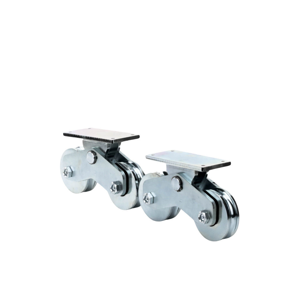 Rueda Doble de 12 cm / Capacidad Para Puertas de hasta 1200 kg / Canal Tipo "U"