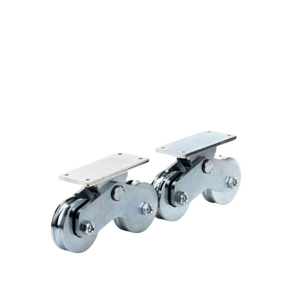 Rueda Doble de 12 cm / Capacidad Para Puertas de hasta 1200 kg / Canal Tipo "U"