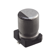 Capacitor Electrolítico de Aluminio tipo SMD de 10uF, 35V, 20%, 5 x 6.1 mm.